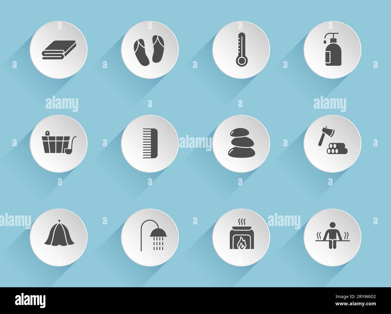 sauna vector icons Stock Vector