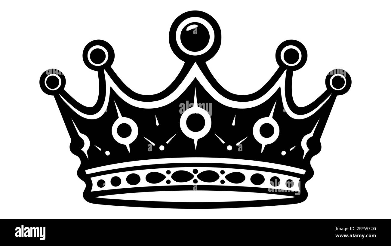 Vector black crown icon isolated on white background Stock Vector Image