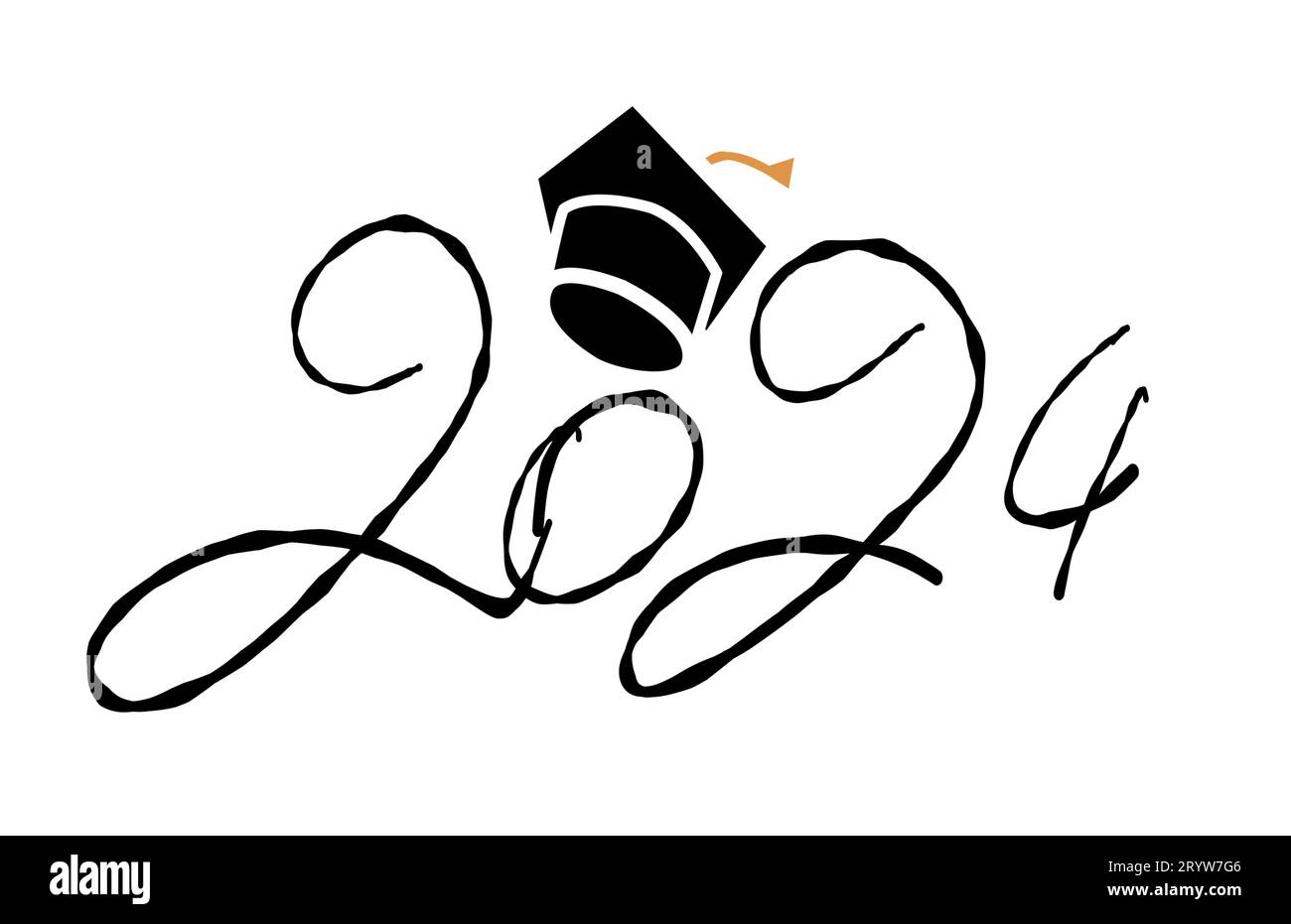 Class of 2025 handwritten typography. Education. Students 2025 class