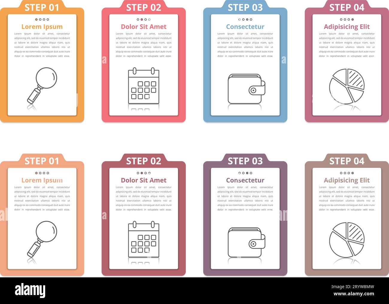 Set of infographic elements with numbers, line icons and place for your ...