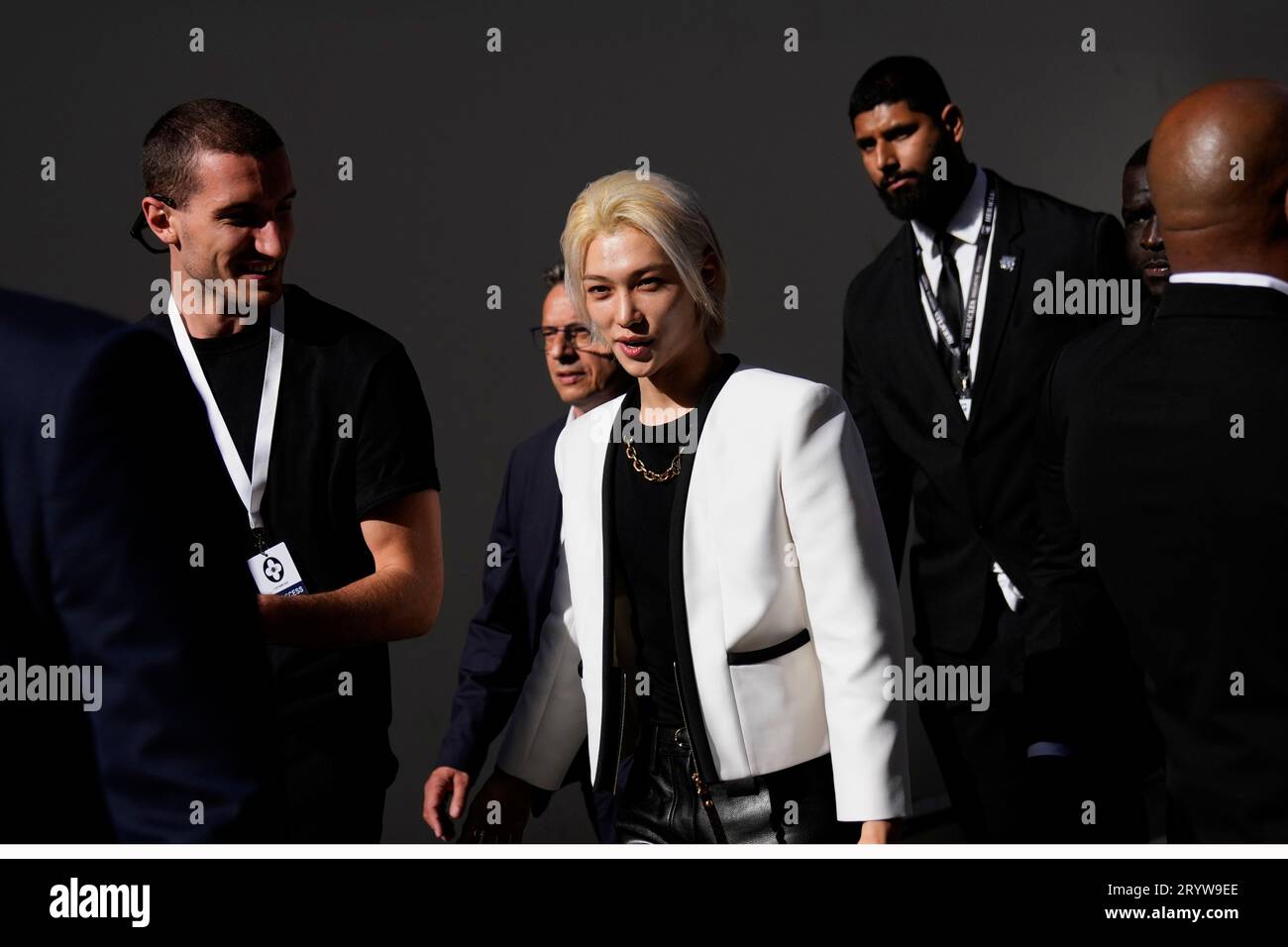 Singer Felix leaves after the Louis Vuitton Spring/Summer 2024 ...