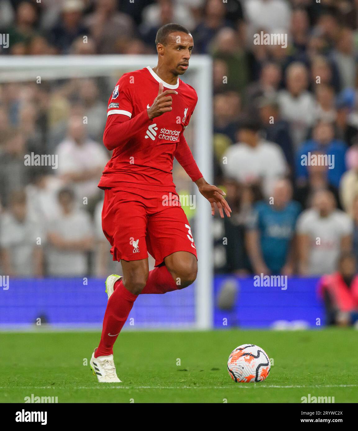 London, UK. 30th Sep, 2023. 30 Sep 2023 - Tottenham Hotspur v Liverpool - Premier League - Tottenham Hotspur Stadium.          Liverpool's Joel Matip during the match against Tottenham.              Picture Credit: Mark Pain / Alamy Live News Stock Photo