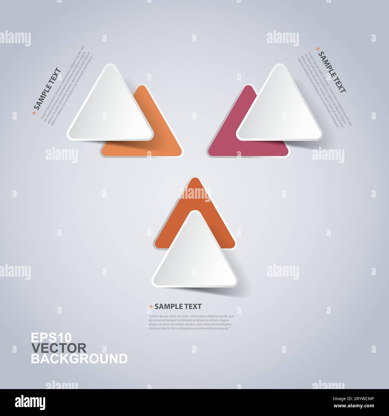 Minimal Paper Cut Infographics Design - Triangles Stock Vector Image ...