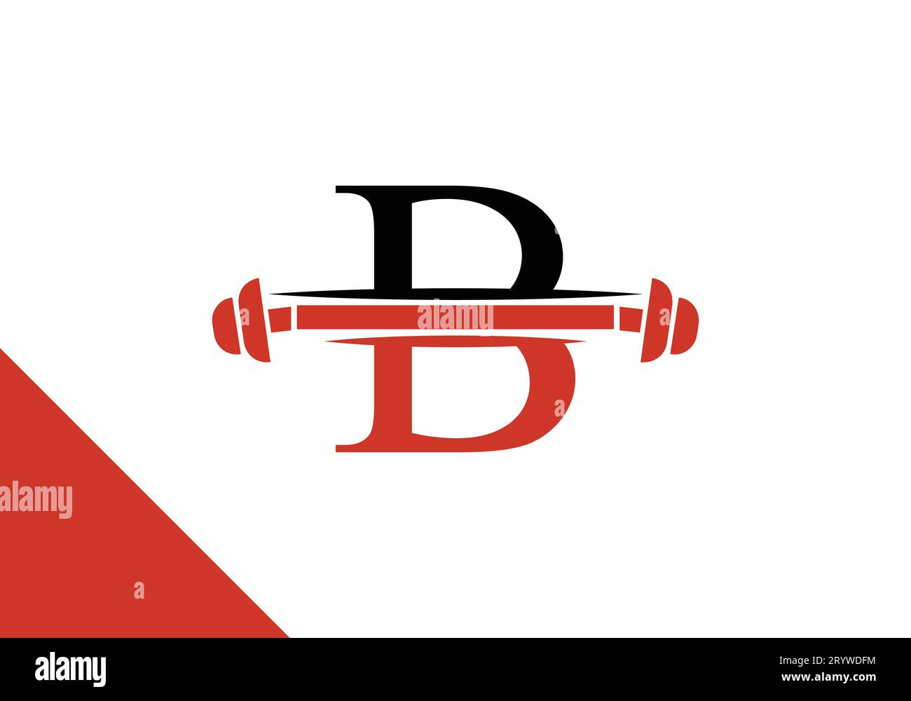 Letter B Logo With Barbell. Fitness Vector Logo Design For Gym And ...