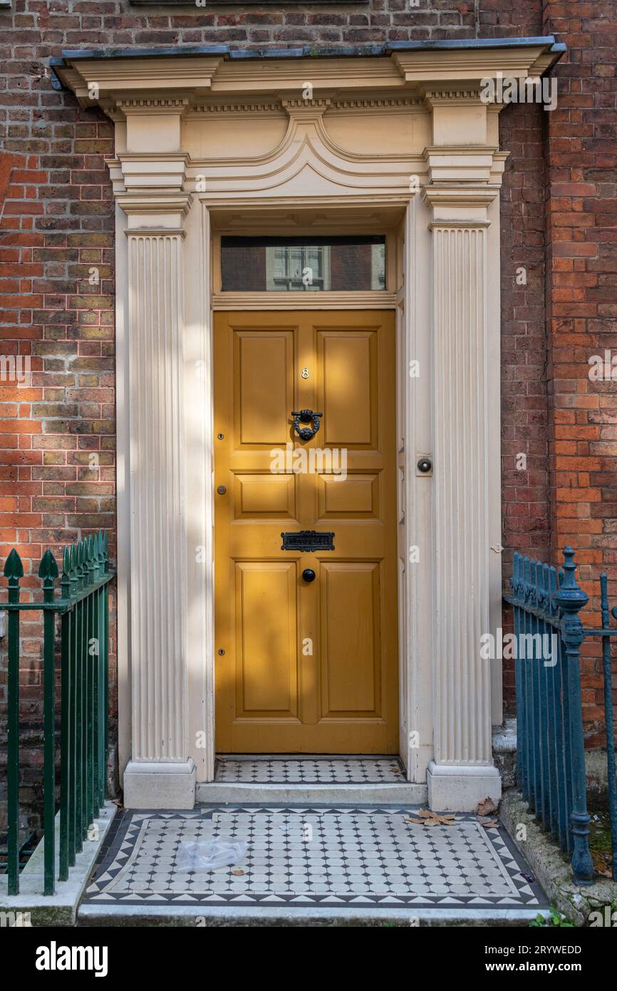 doorway on Fournier Street in Spitalfields, London E1 Stock