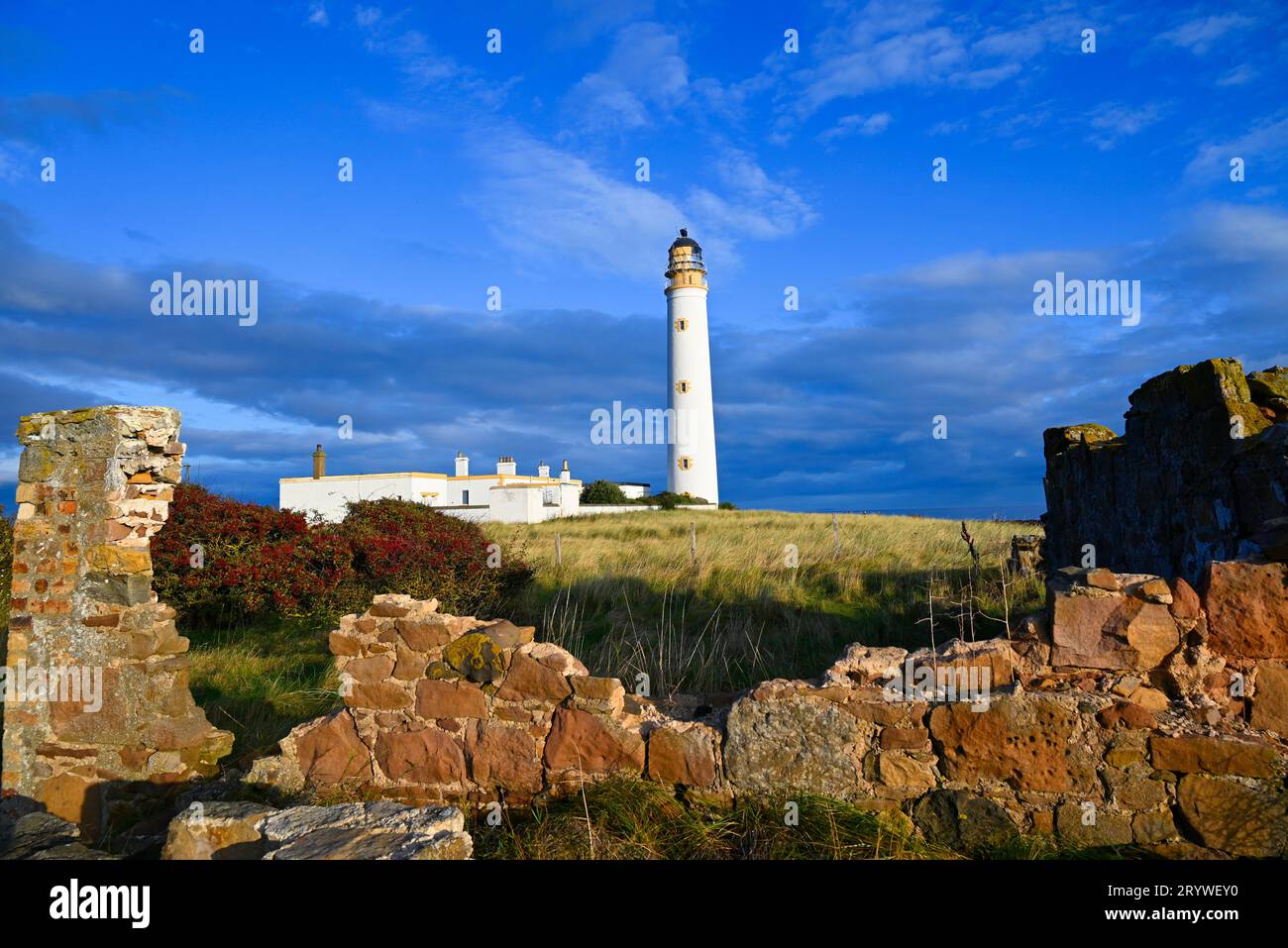 Barns Ness Lighthouse east Lothian Stock Photo
