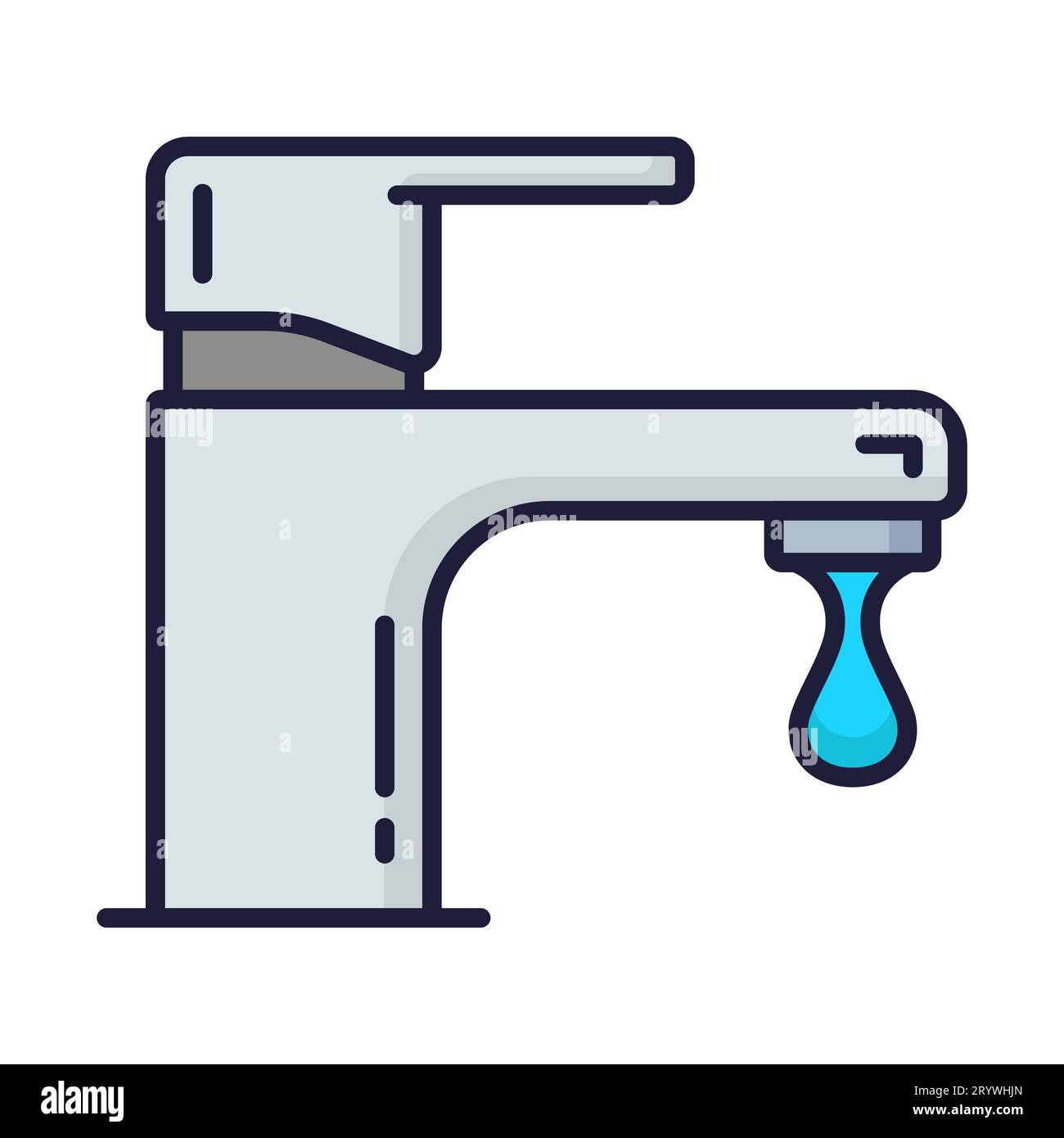 Color plumbing service icon. Toilet, pipe, bathroom problems. Isolated