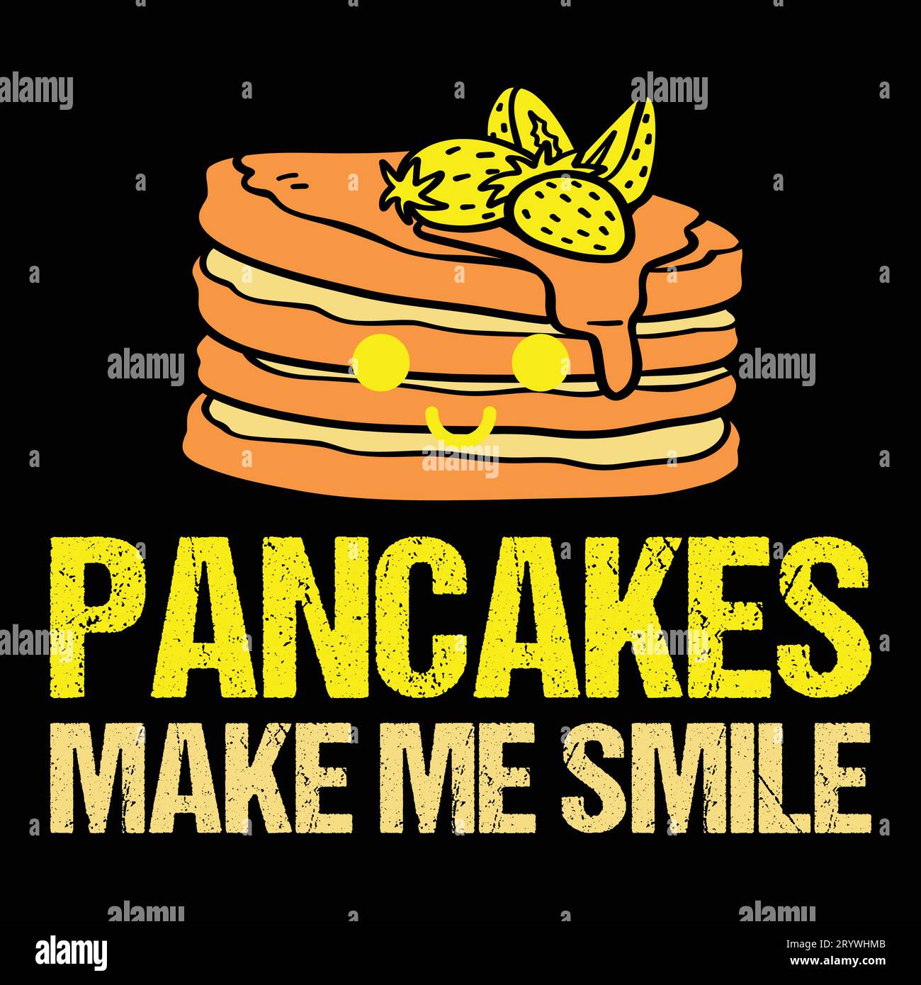 Cute Pancake Maker Breakfast Food Lover Pancake TShirt Stock Vector