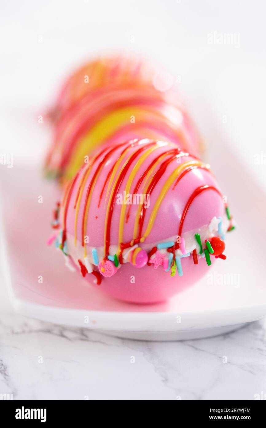 Hot chocolate bombs Stock Photo