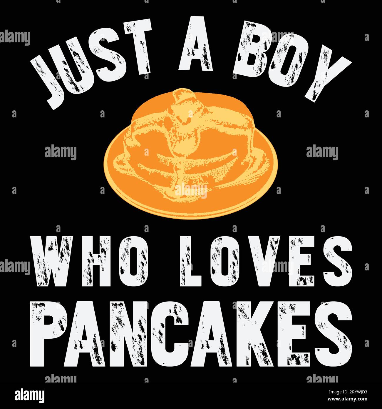 Just A Boy Who Loves Pancakes T-shirt Stock Vector