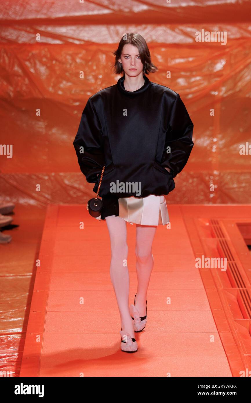 A model wears a creation for the Louis Vuitton Spring/Summer 2024 ...