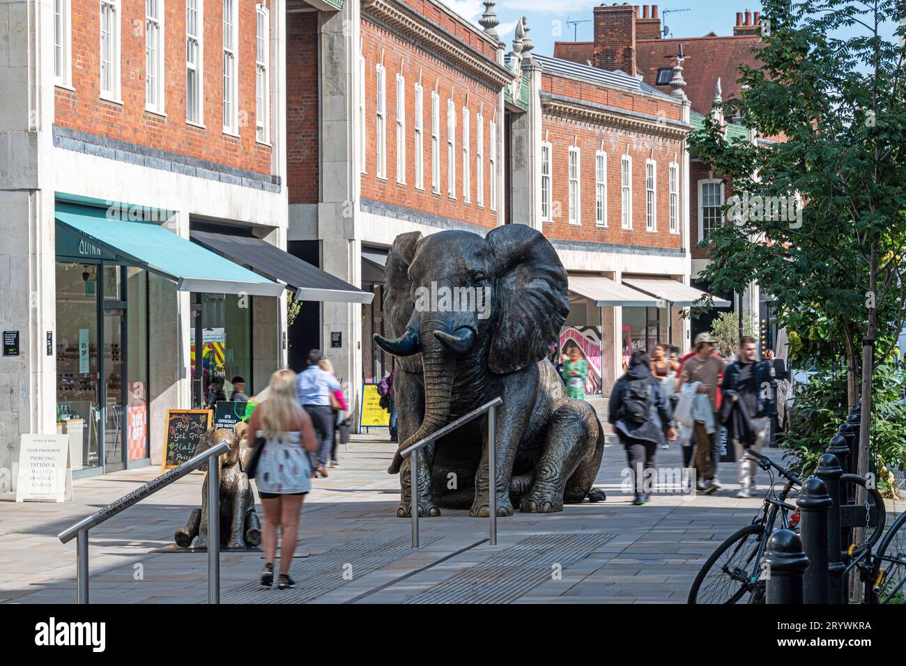 Herd of Hope Elephant sculptures in Brushfield Street Spitalfields