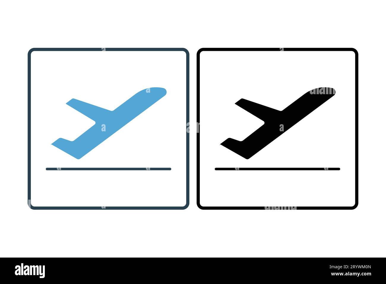 Takeoff icon. Airplane. icon related to departure, airport. suitable for web site design, app, user interfaces, printable etc. Solid icon style. Simpl Stock Vector