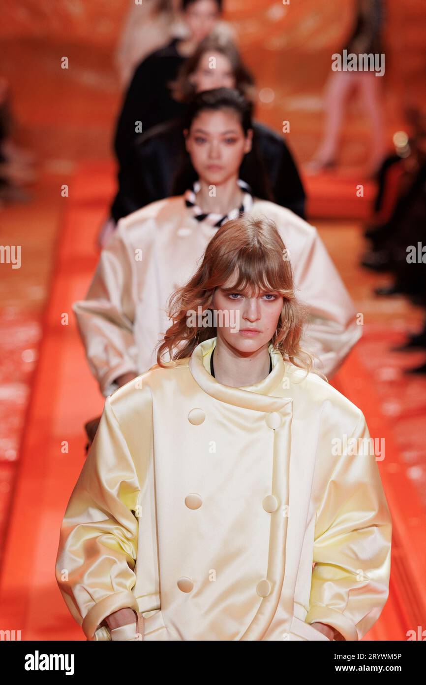 Models wear creations for the Louis Vuitton Spring/Summer 2024 ...
