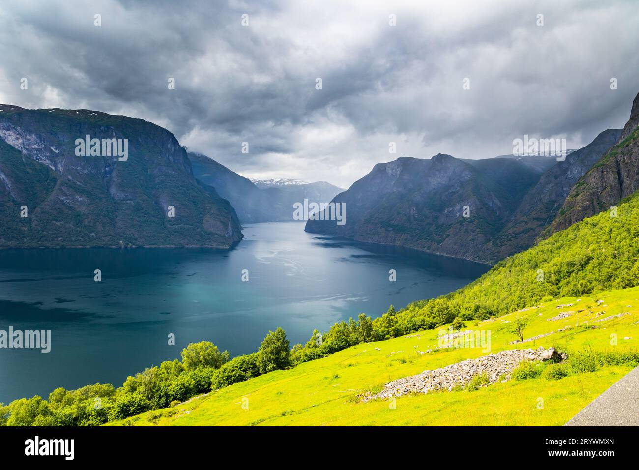 Picturesque Aurlandsfjord. Stock Photo