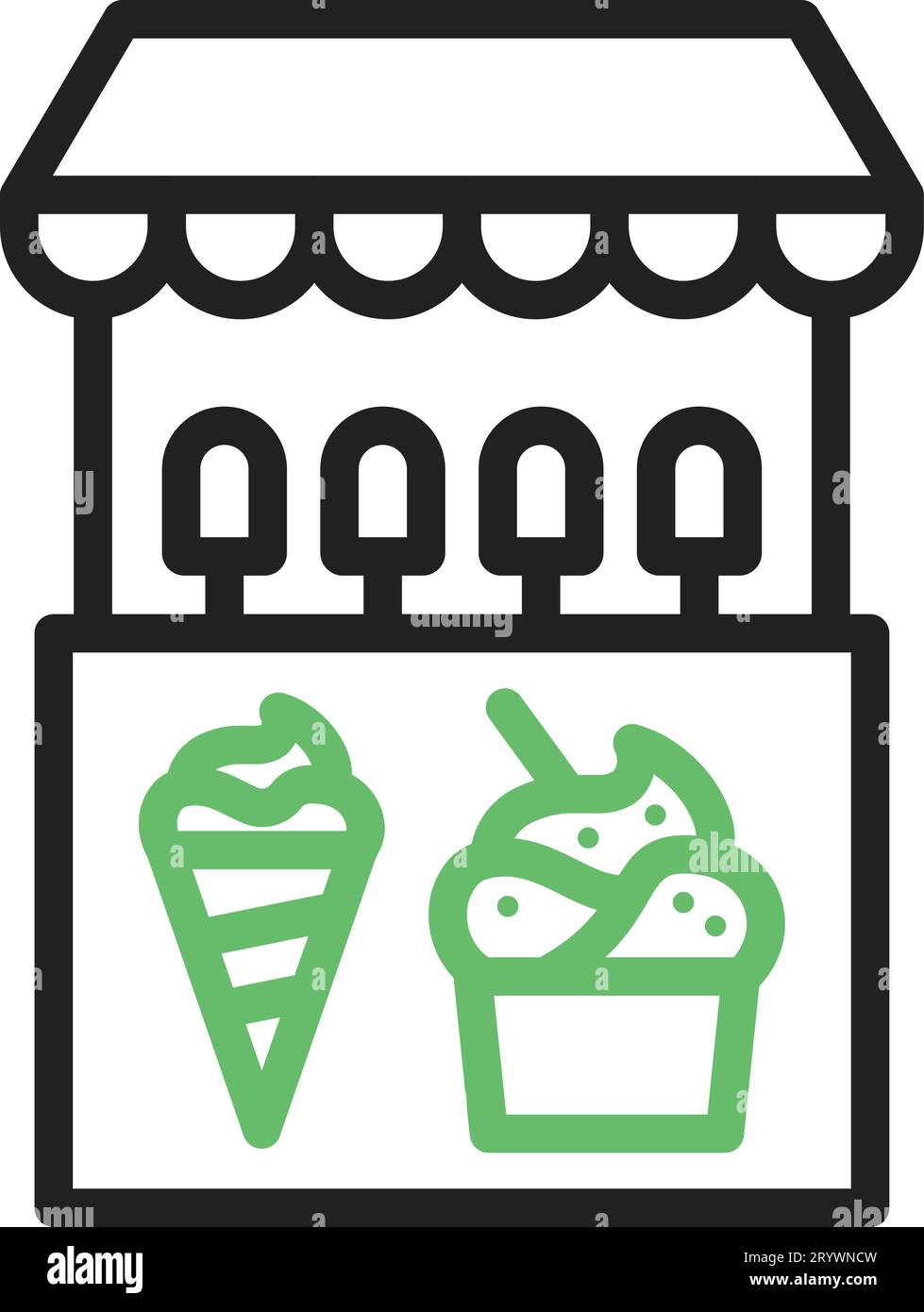 Ice Cream Stall icon vector image. Suitable for mobile application web application and print media. Stock Vector