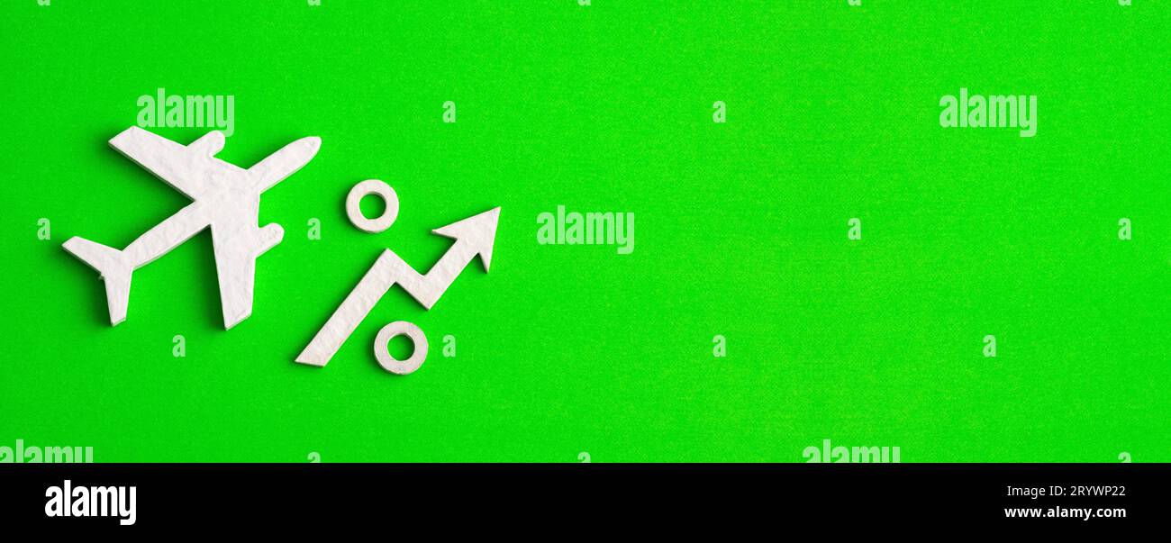 Passenger plane icon Increase in the value of plane tickets Stock Photo Alamy