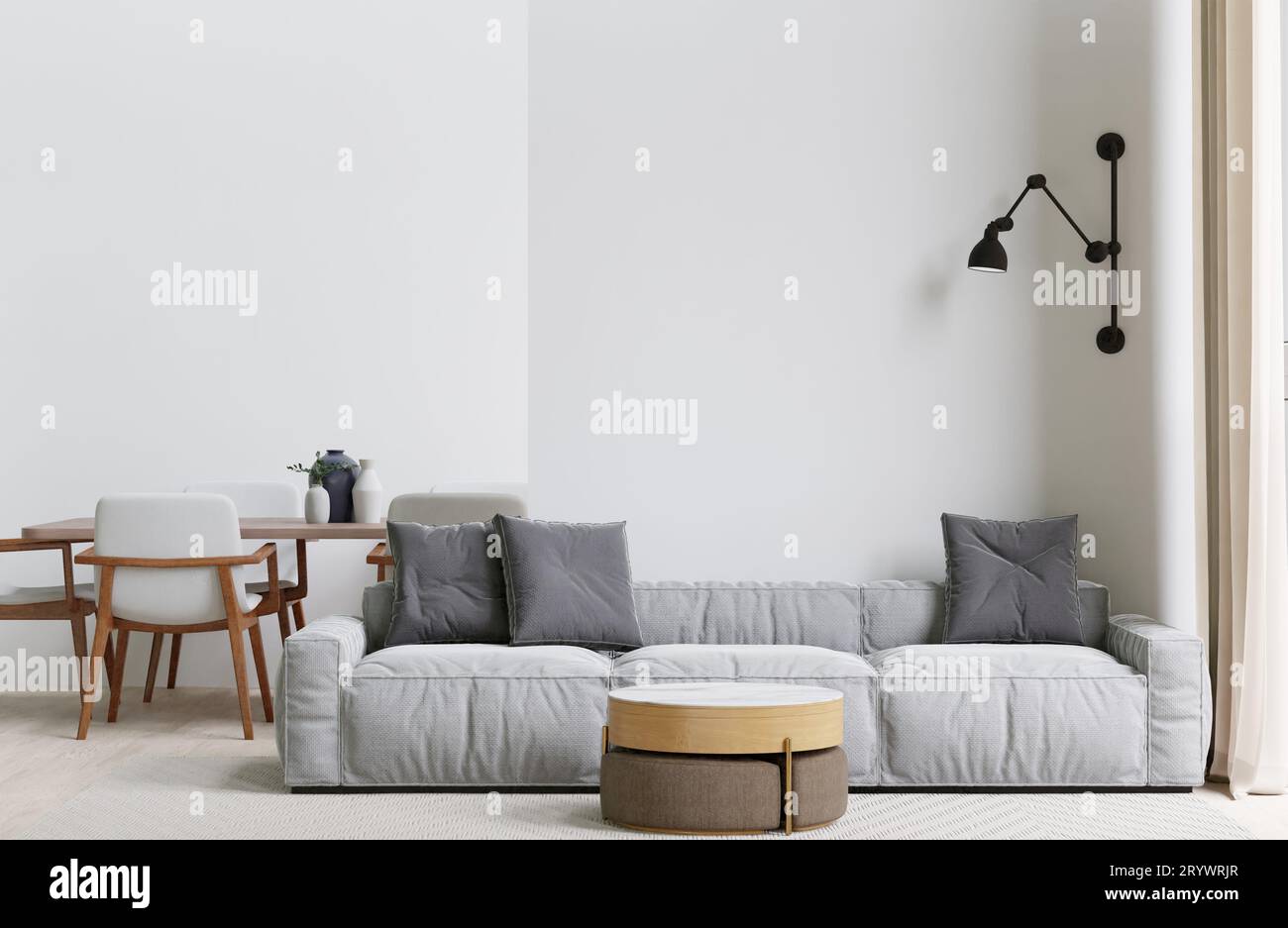 Big white living room.interior design Stock Photo - Alamy
