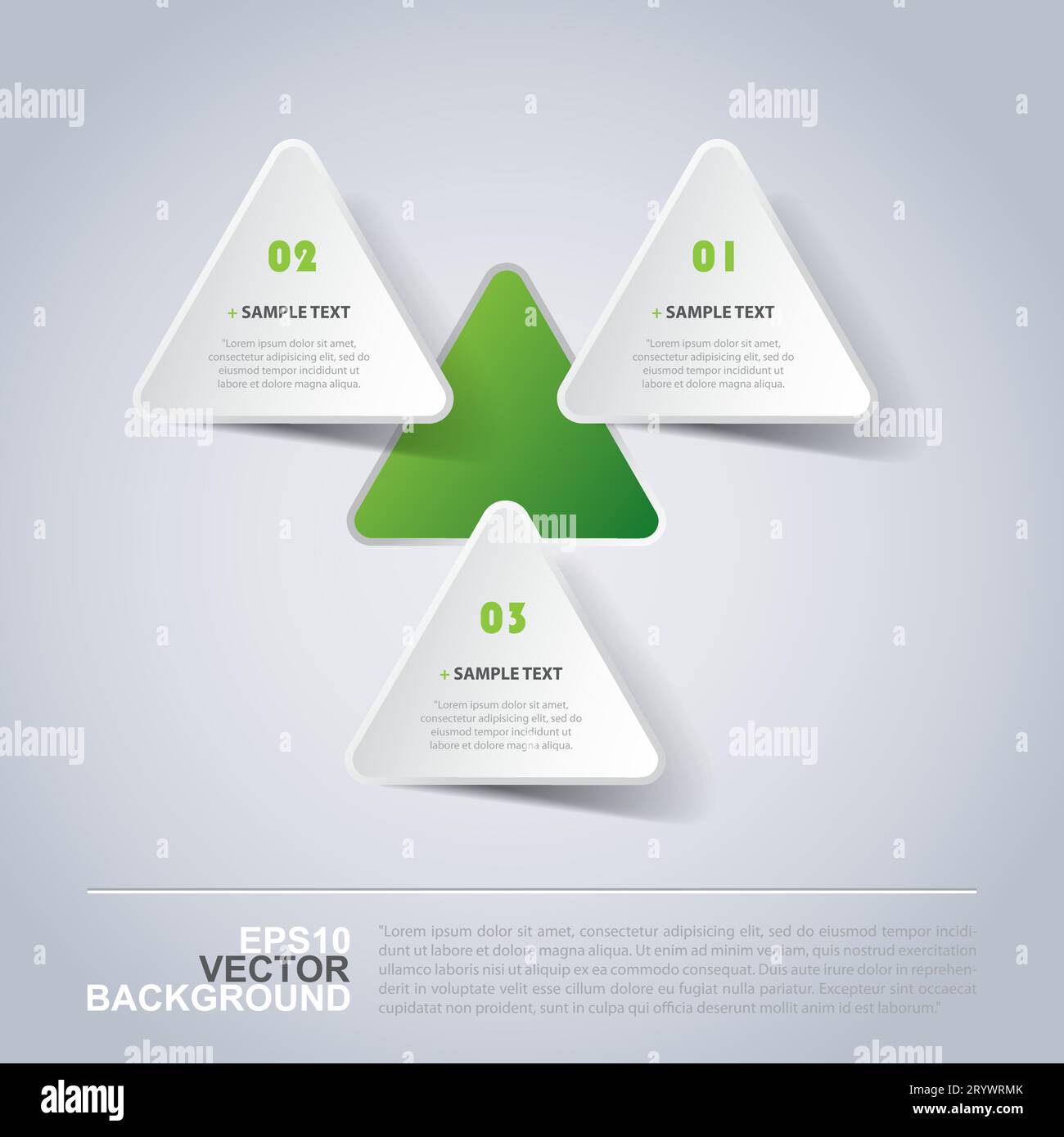 Minimal Paper Cut Infographics Design - Triangles Stock Vector