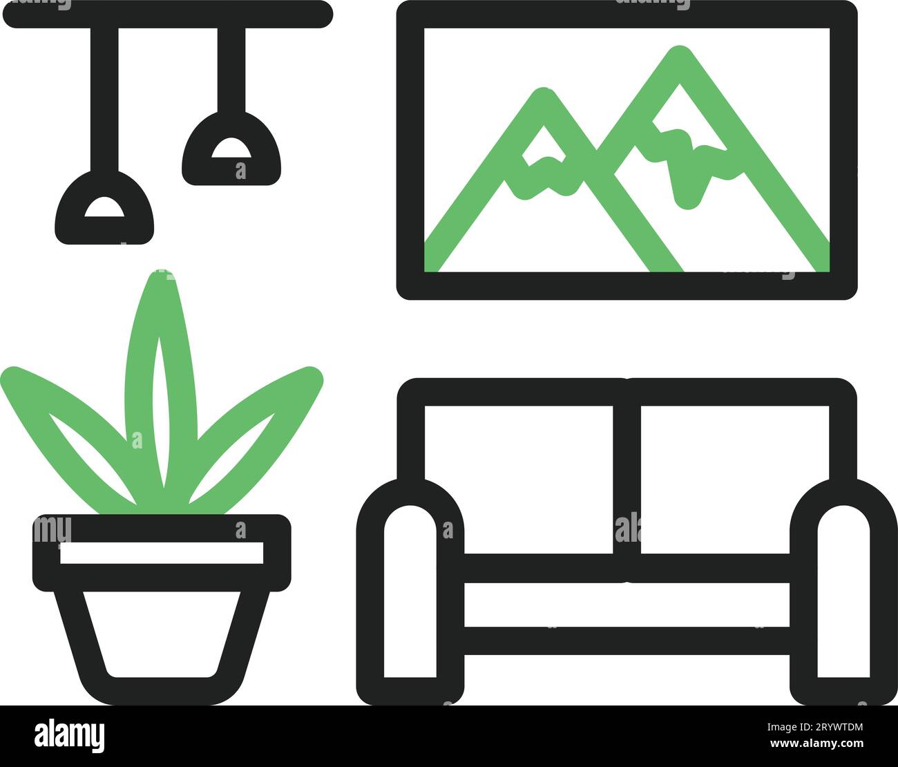 Home Decor icon vector image. Suitable for mobile application web application and print media. Stock Vector