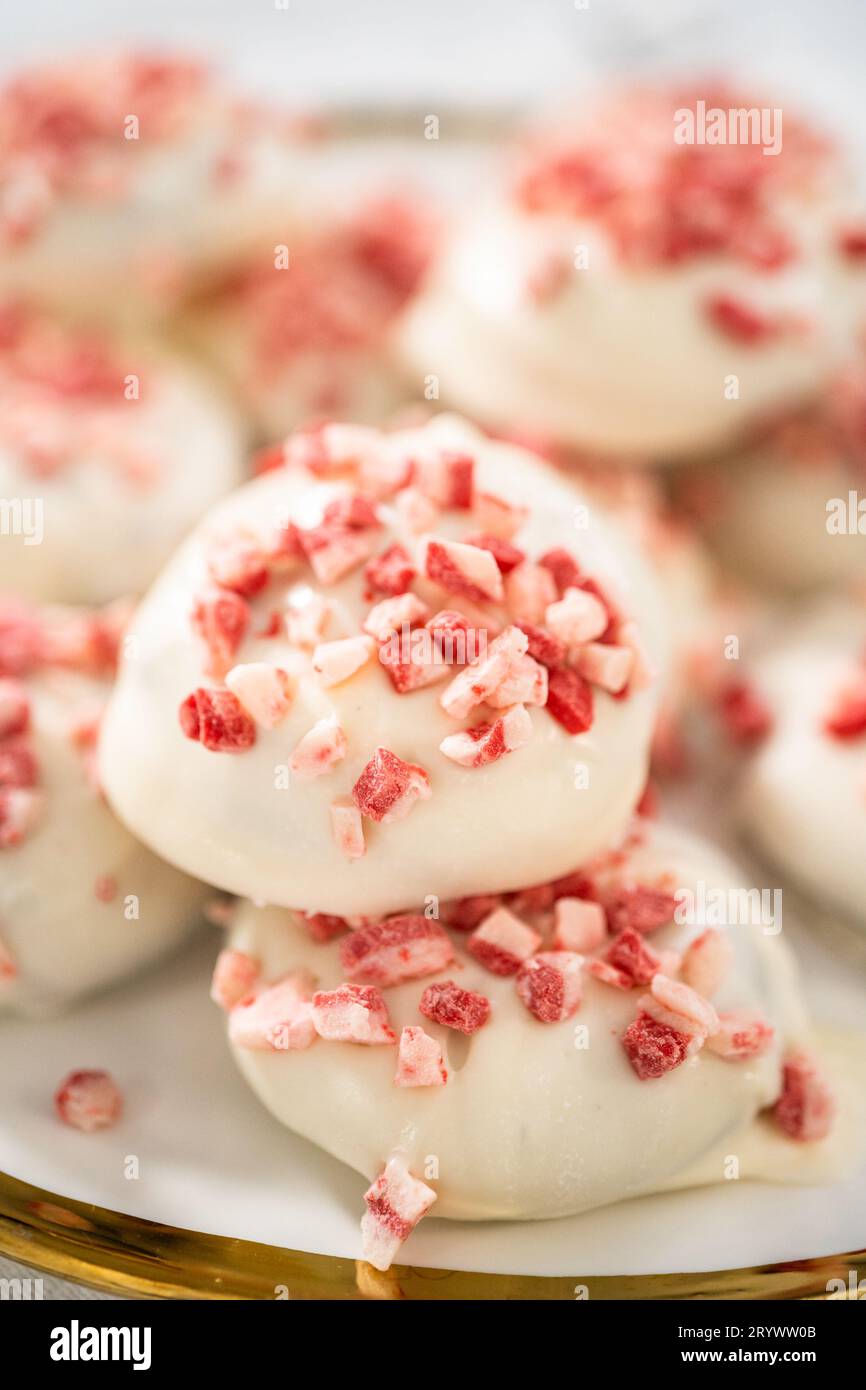 Peppermint White Chocolate Cookies Stock Photo