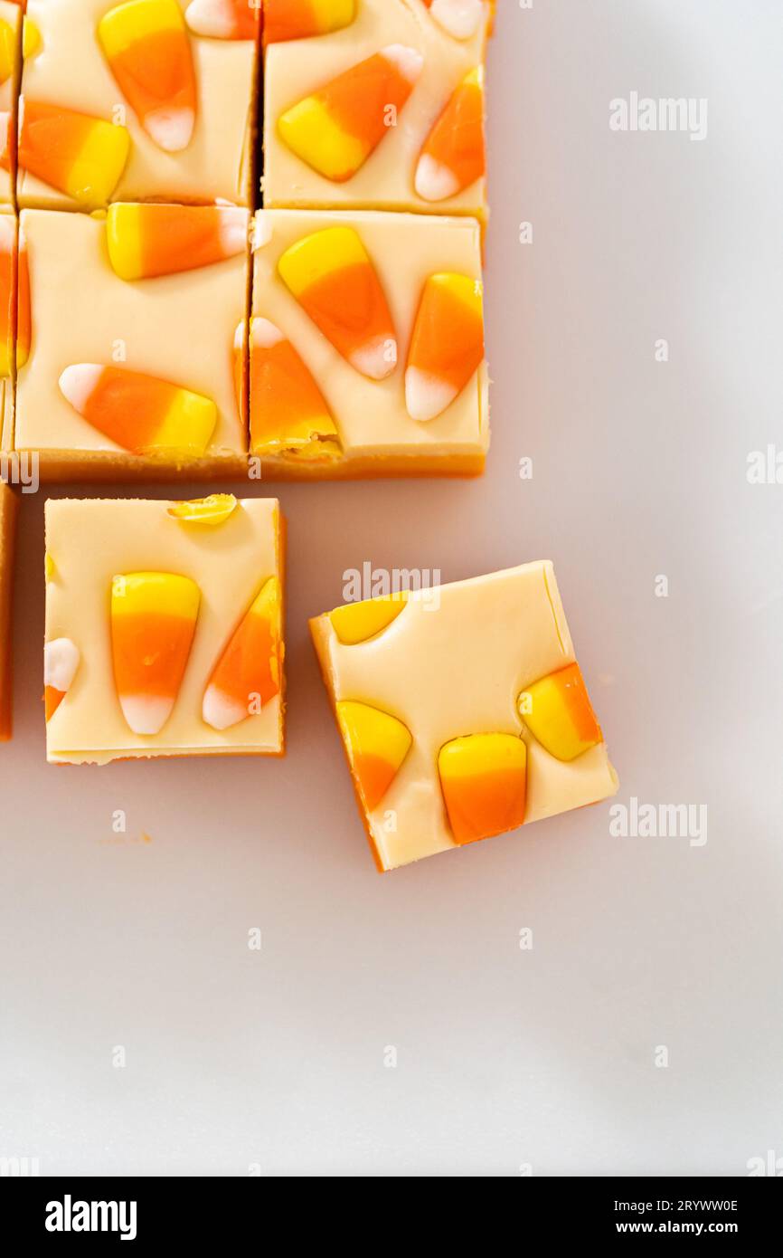 Candy corn fudge Stock Photo - Alamy