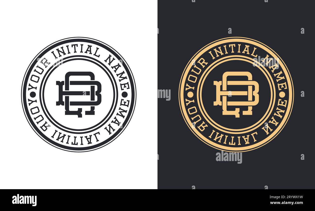 Luxury Initial GB or BG Monogram Text Letter Logo Design Stock Vector