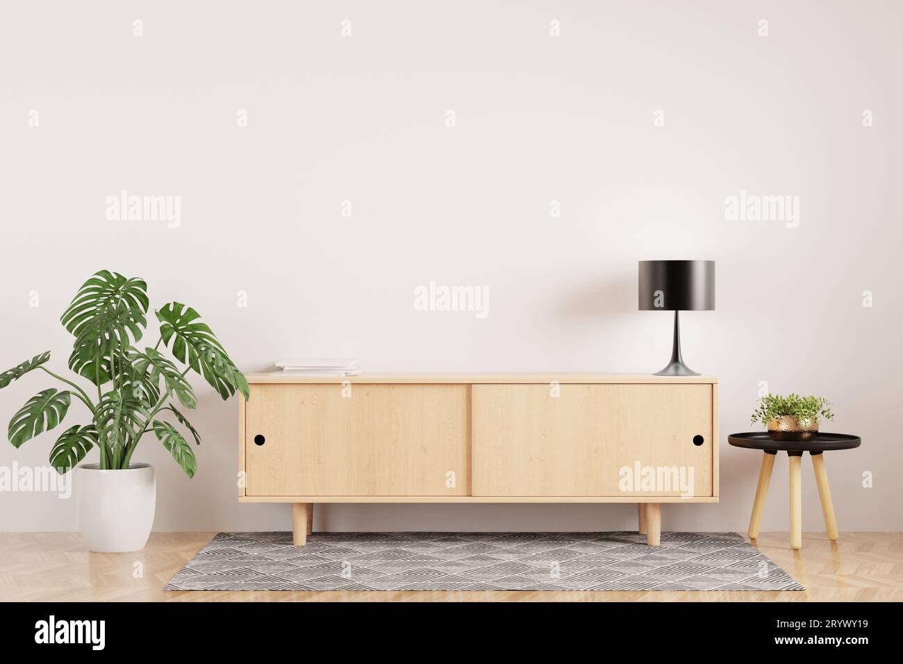 White Modern living room interior with stylish comfortable room with