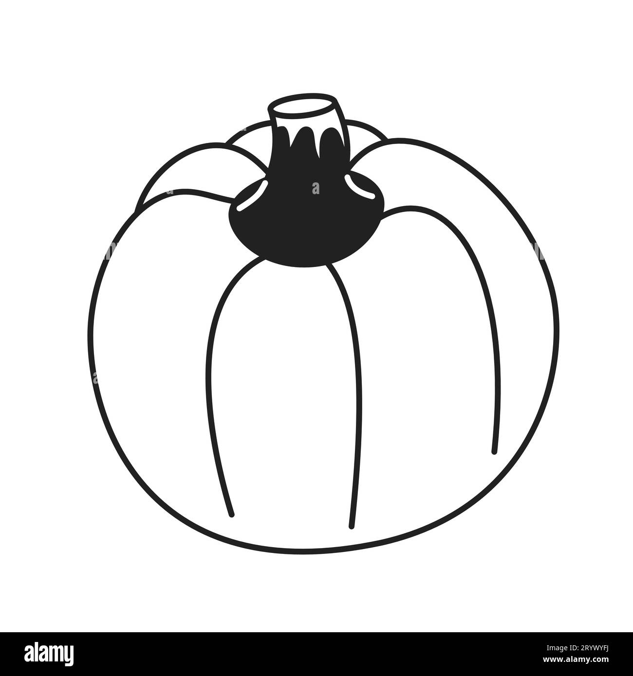Growing ripening pumpkin black and white 2D cartoon object Stock Vector