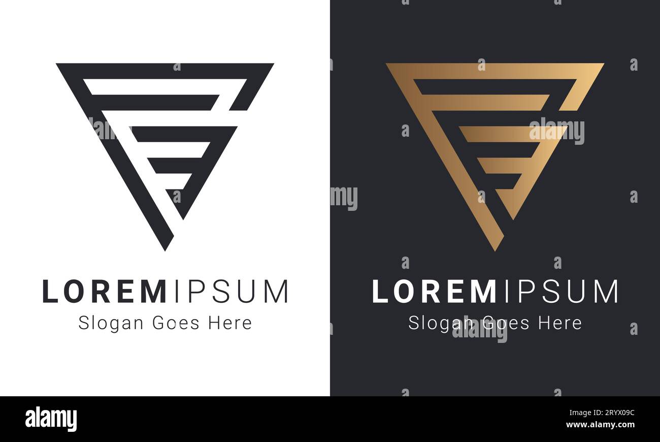 Luxury Initial FE or EF Monogram Text Letter Logo Design Stock Vector