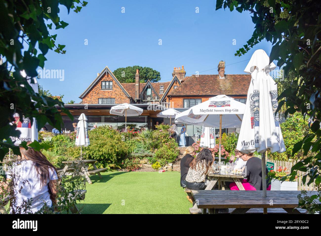 Beer garden at The 16th century Middle House restaurant & pub, High