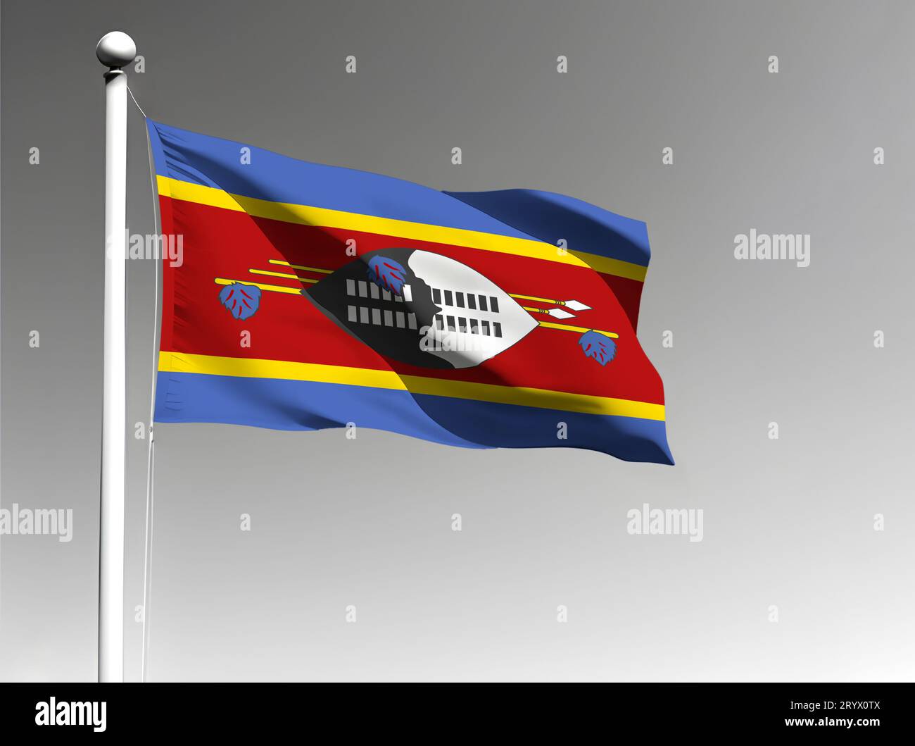 Eswatini national flag isolated waving on gray background Stock Photo ...