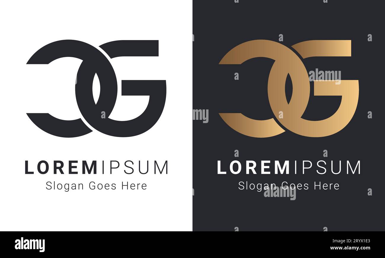Luxury Initial GC or CG Monogram Text Letter Logo Design Stock Vector