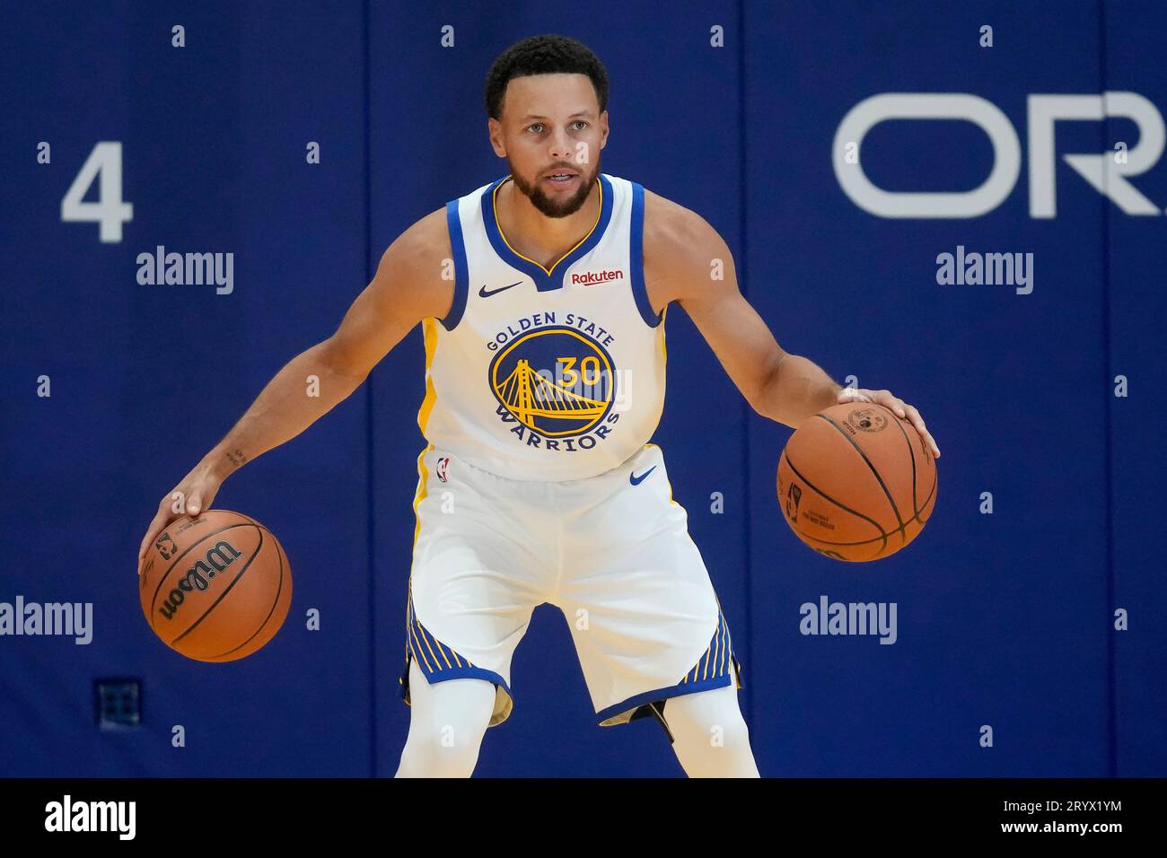 Golden State Warriors' Stephen Curry poses for photos during the NBA  basketball team's media day in San Francisco, Monday, Oct. 2, 2023. (AP  Photo/Jeff Chiu Stock Photo - Alamy