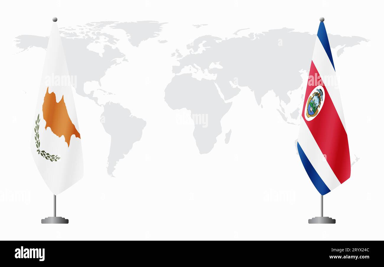 Republic of Cyprus and Costa Rica flags for official meeting against ...