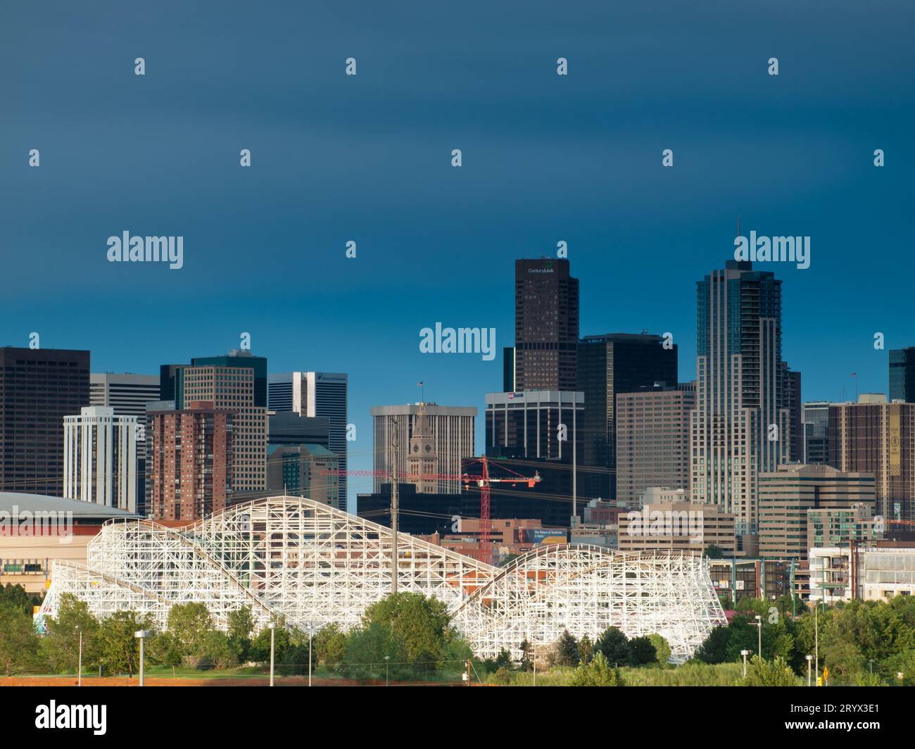 Mile High City of Denver by night Stock Photo