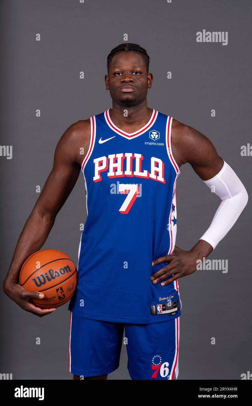 Philadelphia 76ers' Mo Bamba poses for a photograph during media