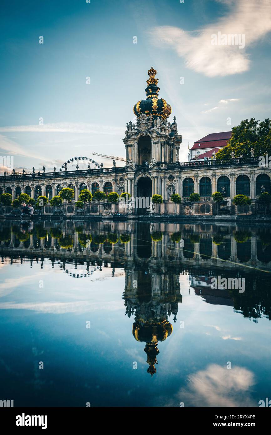 Enchanting Dresden: Sunset at the Zwinger Stock Photo