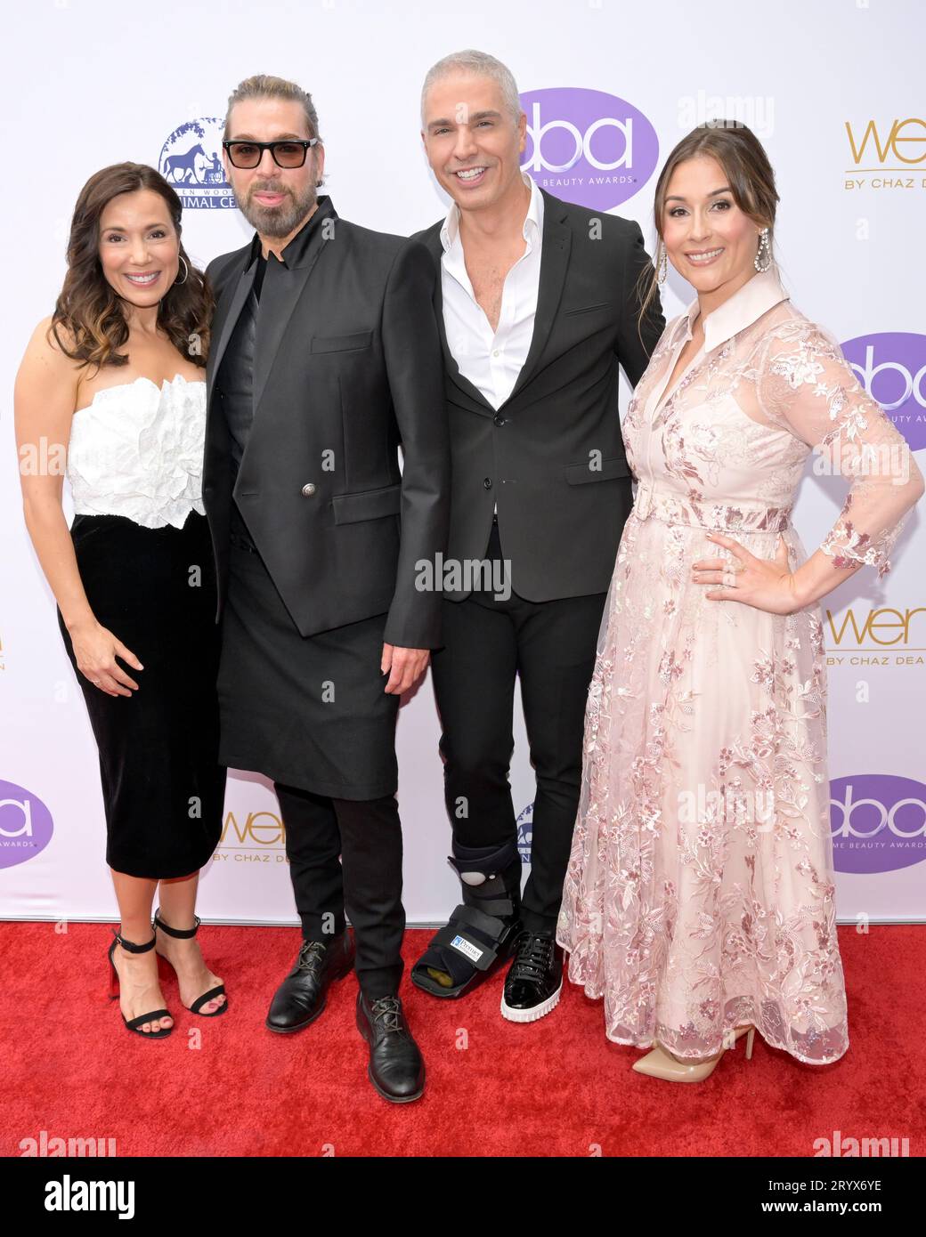 October 1, 2023, Los Angeles, California, United States: (L-R) Sandra Bennett, DBA Ambassador Chaz Dean, Alberti Popaj and Anna Baker, Vice President, Beauty at QVC. attend the 5th Daytime Beauty Awards. (Credit Image: © Billy Bennight/ZUMA Press Wire) EDITORIAL USAGE ONLY! Not for Commercial USAGE! Stock Photo
