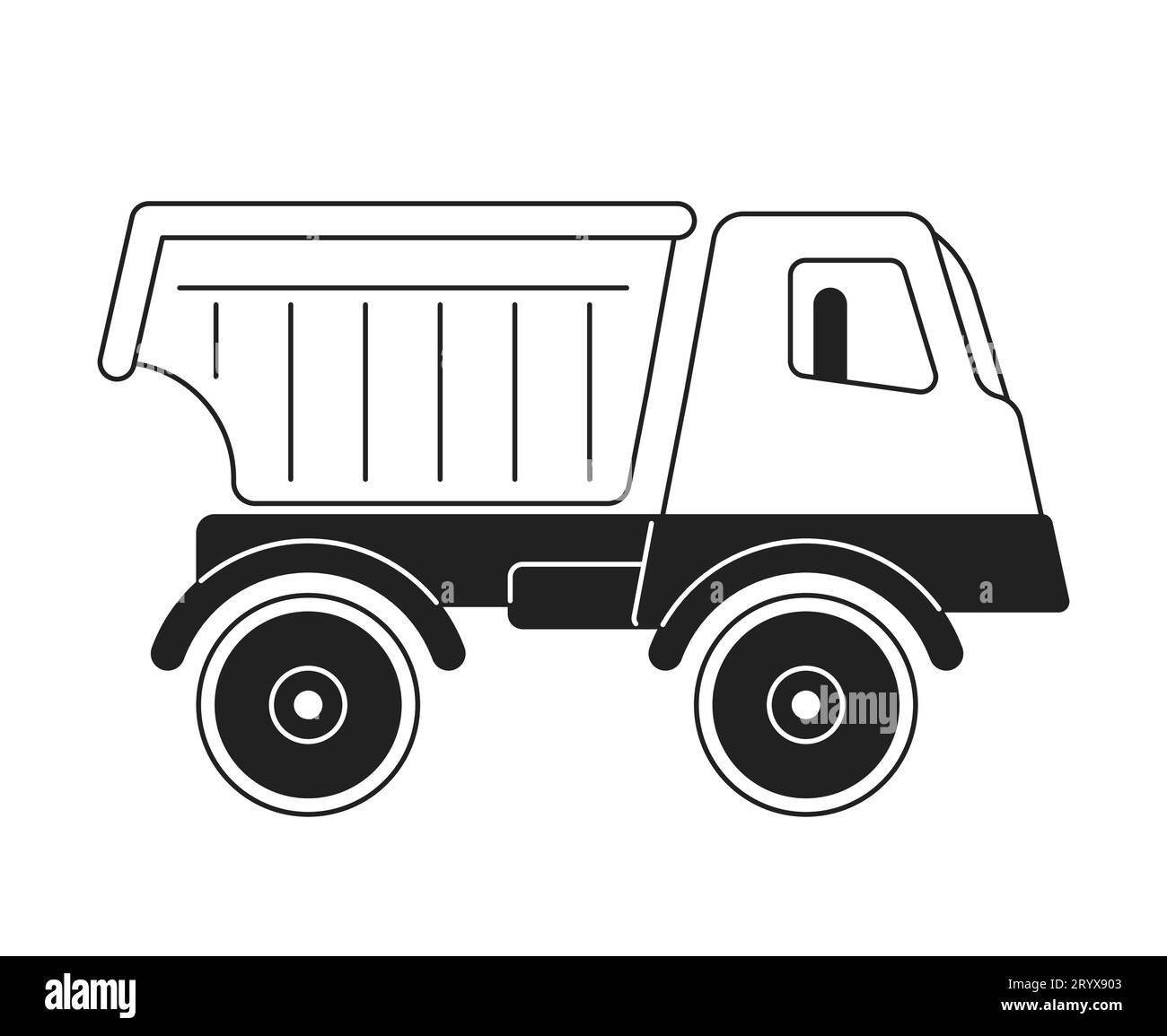 Farm truck countryside black and white 2D cartoon object Stock Vector