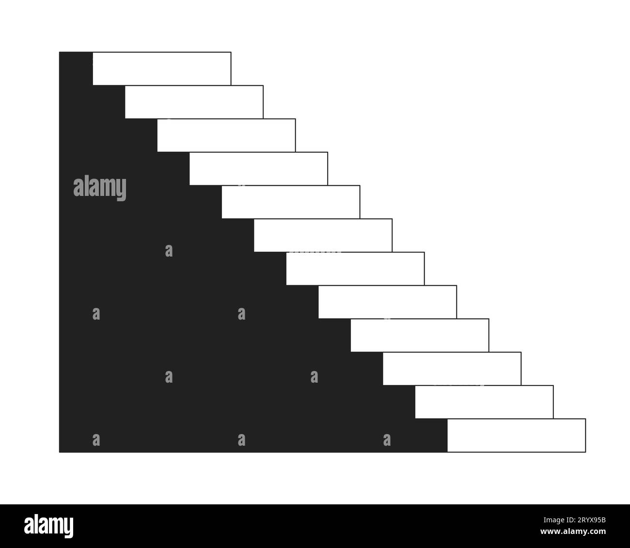 Climb ascending black and white 2D cartoon object Stock Vector