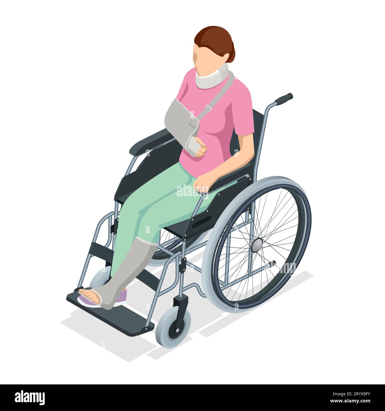 Woman leg cast crutches in Cut Out Stock Images & Pictures - Alamy