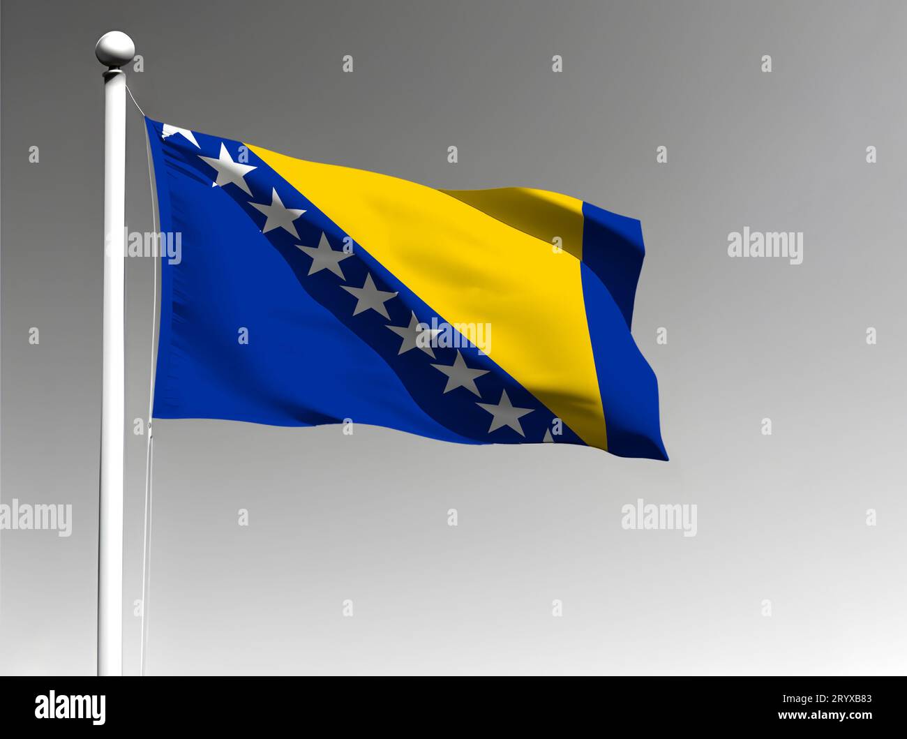 Realistic bosnia flag waving hi-res stock photography and images - Alamy