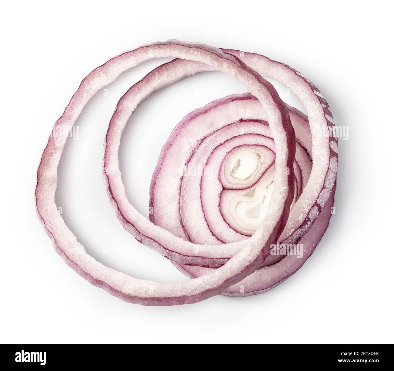 Sliced red onion ring Stock Photo