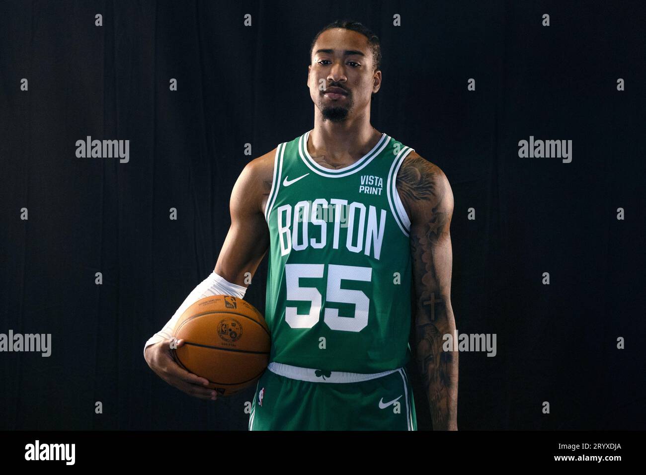 Boston Celtics' Jay Scrubb during the NBA basketball team's media day,  Monday, Oct. 2, 2023, in Boston. (AP Photo/Michael Dwyer Stock Photo - Alamy