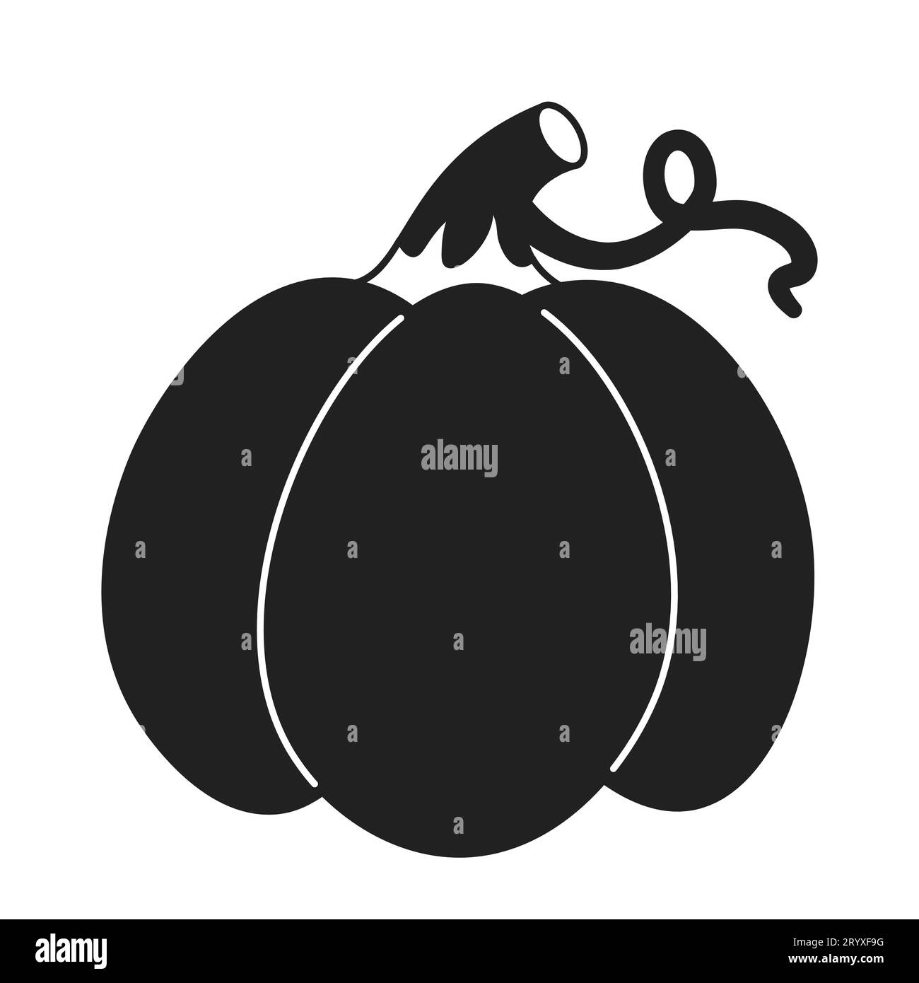 Halloween pumpkin black and white 2D cartoon object Stock Vector Image ...