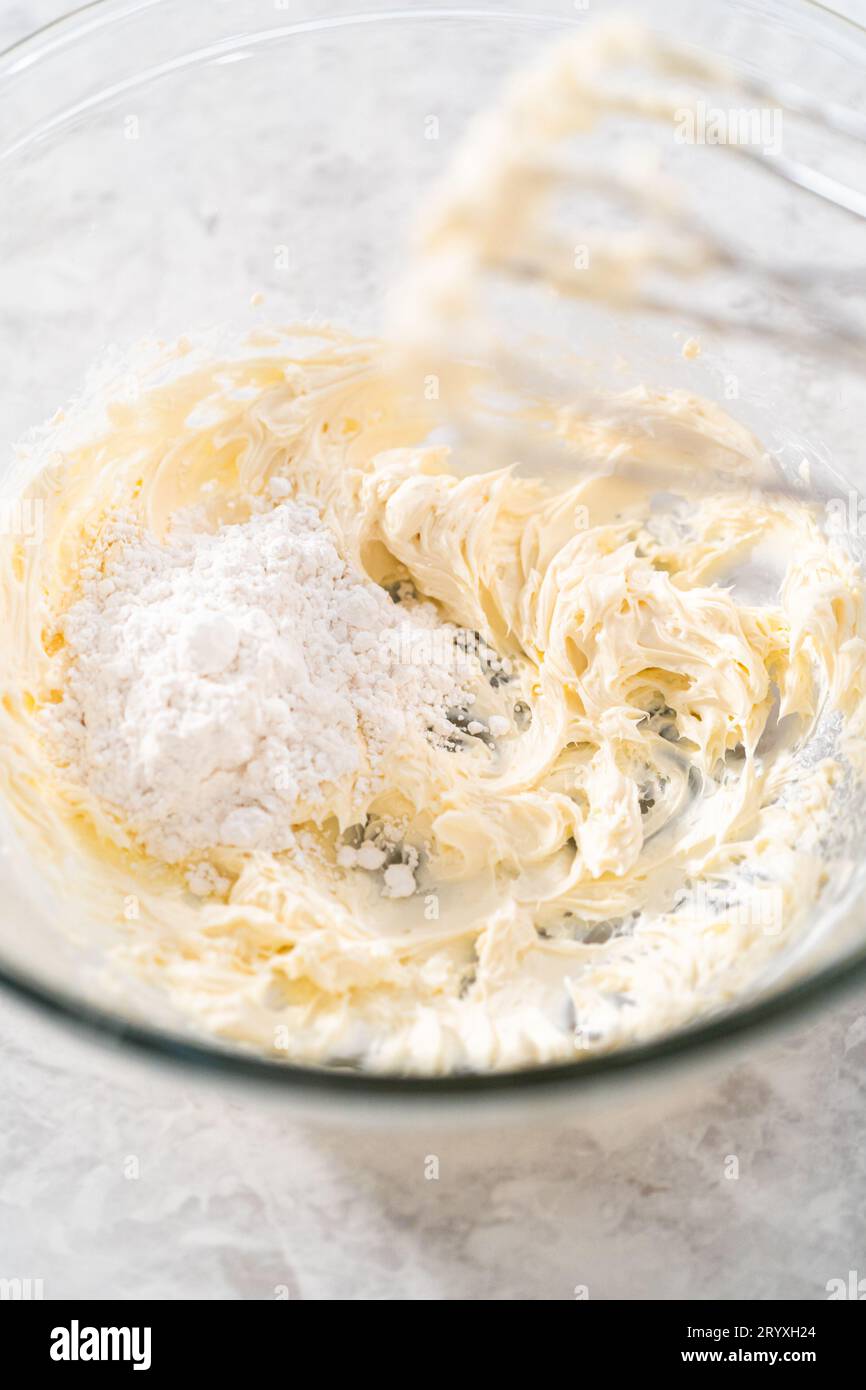 Carrot bundt cake with cream cheese frosting Stock Photo