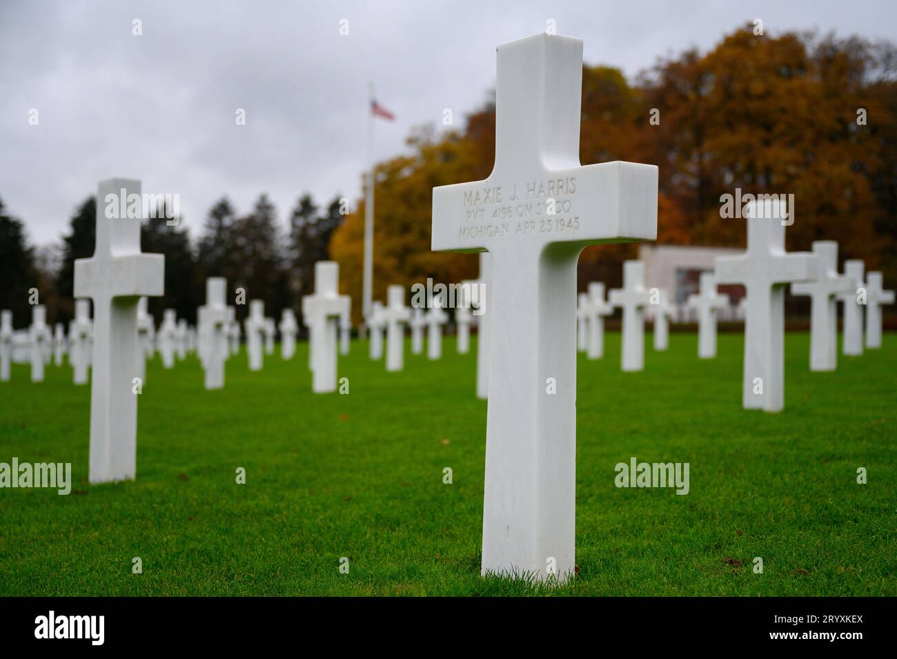 Luxembourg American Cemetery and Memorial in Hamm, Luxembourg City, Luxembourg. Stock Photo