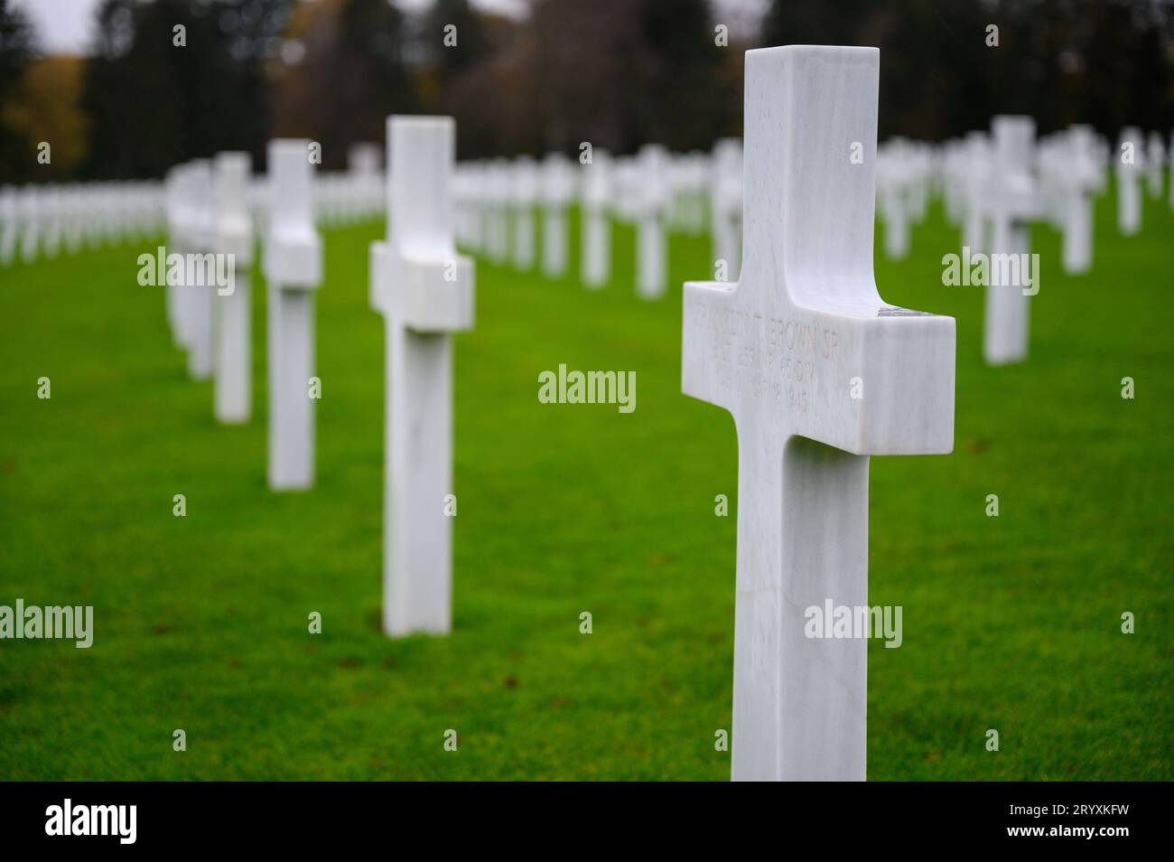 Luxembourg American Cemetery and Memorial in Hamm, Luxembourg City, Luxembourg. Stock Photo