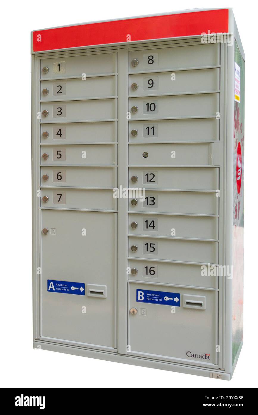 Canadian mailbox, isolated on white background Stock Photo